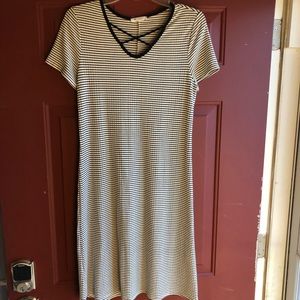 Knee Length Black & White Dress